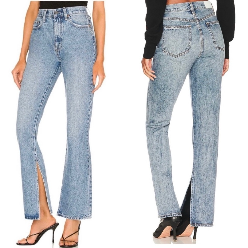 Pistola Alexa High Rise Slim Flare Slit Hem Jeans NWT 27 | 70s Denim Luxe